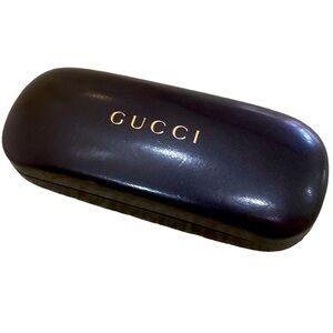 Gucci black eyeglass hard case curved